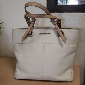 Michael Kors Bedford White Leather Tote